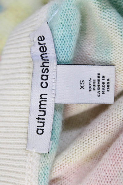 Autumn Cashmere Womens Multicolor Cashmere Tie Dye Pullover Sweater Top Size XS