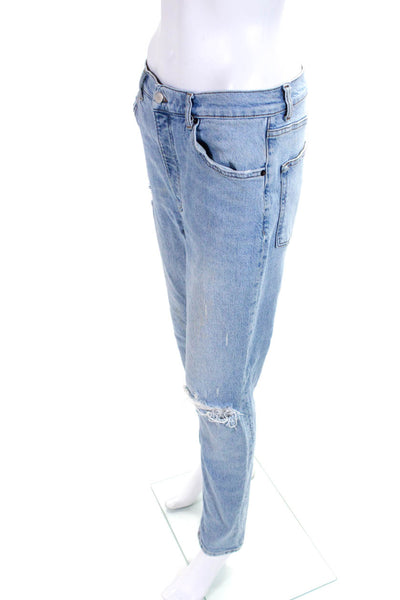 Reformation Womens High Rise Light Wash Distressed Slim Cut Jeans Blue Size 29