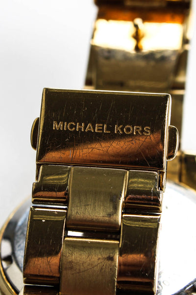 Michael Kors Mens Stainless Steel Gold Toned Mother Of Pearl Watch MK5174