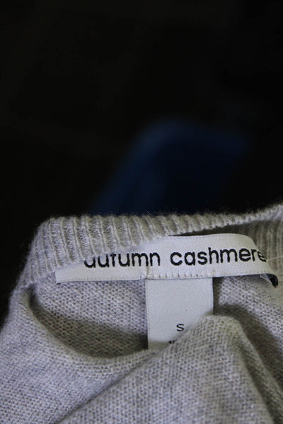 Autumn Cashmere Womens Gray Multi Pom-Pom Cashmere Pullover Sweater Top Size S