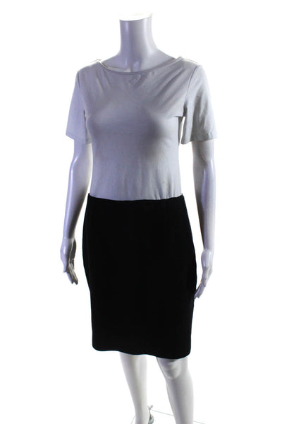 Elie Tahari Womens Mini Pencil Skirt Black Cotton Size 6