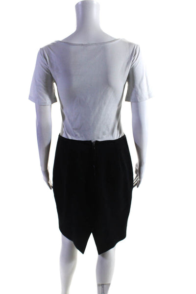 Elie Tahari Womens Mini Pencil Skirt Black Cotton Size 6