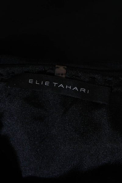 Elie Tahari Womens Mini Pencil Skirt Black Cotton Size 6