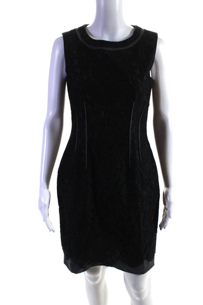 Elie Tahari Womens Lace Sleeveless A Line Dress Black Grey Size 4