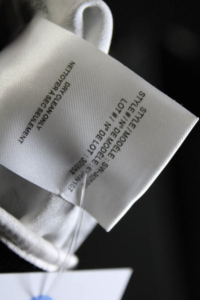 Helmut Lang Womens Silk Marble Print Bomber Jacket White Black Size Petite