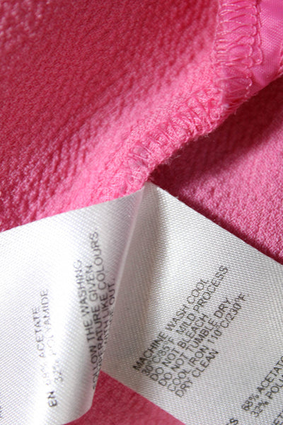 Marimekko Womens Short Sleeve Button Up T shirt Mini Dress Pink Size 34