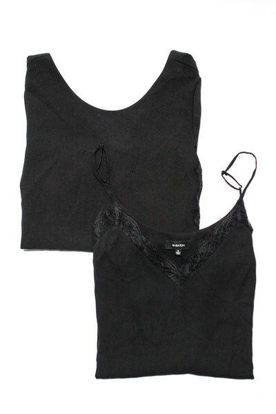 Babaton Copper & Ella Womens Camisole Short Sleeve Blouse Black Size M S Lot 2