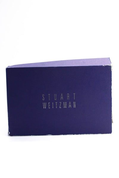 Stuart Weitzman Womens Satin Peep Toe Glowicky Platform Slingbacks Ivory Size 8