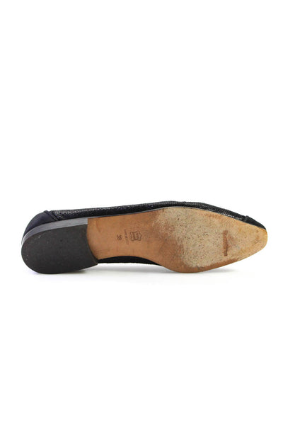 Giorgio Armani Womens Textured Pointed Toe Slip On Flats Black Size 38 8