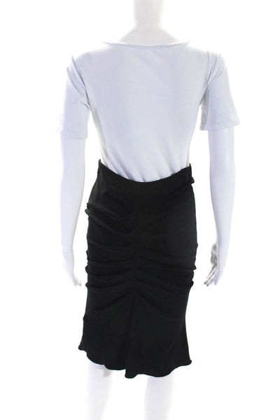Armani Collezioni Women's Hook Closure Cinch Bodycon Midi Skirt Black Size 2