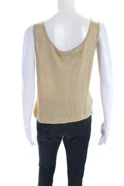 St. John By Marie Gray Womens Santana Knit Metallic Tank Top Gold Size 8