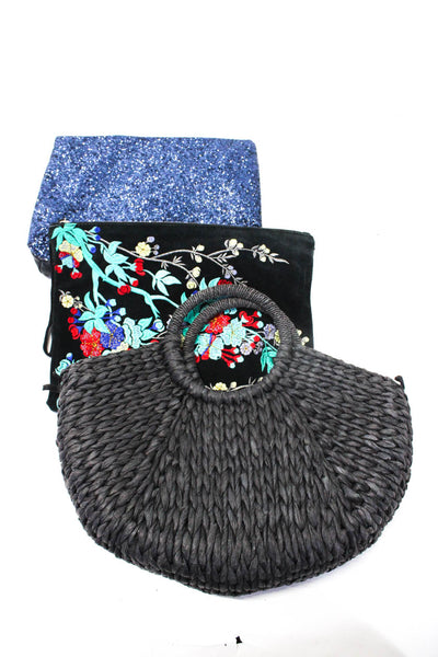 Zara Basic Collection Womens Clutch Handbags Gray Black Lot 3