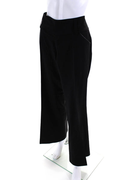 Alice + Olivia Womens Wool Hook & Eye Straight Leg Dress Pants Black Size 12