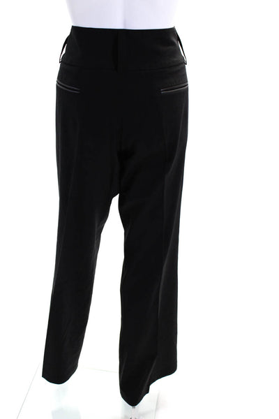 Alice + Olivia Womens Wool Hook & Eye Straight Leg Dress Pants Black Size 12