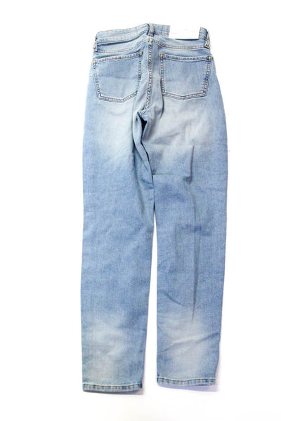 IRO Womens Cotton Light Wash Buttoned Distress Skinny Jeans Blue Size EUR27
