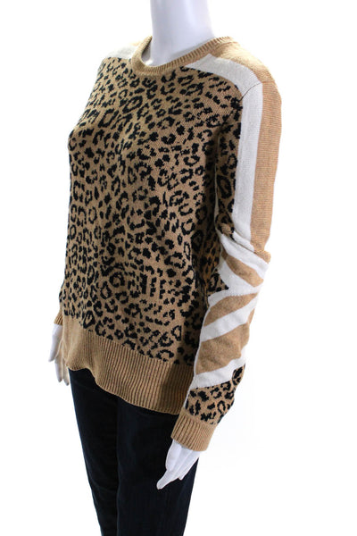 Current/Elliott Womens Spotted Print Pullover Sweater Brown Black White Size 0
