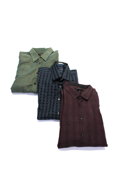 Bugatchi John Varvator Star USA Mens Green Textured Dress Shirt Size XL XXL Lot3