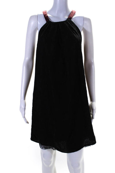 PJK Patterson J Kincaid Womens Black Lace Sleeveless Lined A-line Dress Size M