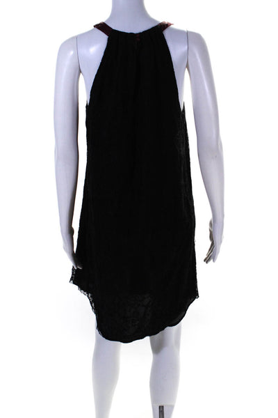 PJK Patterson J Kincaid Womens Black Lace Sleeveless Lined A-line Dress Size M