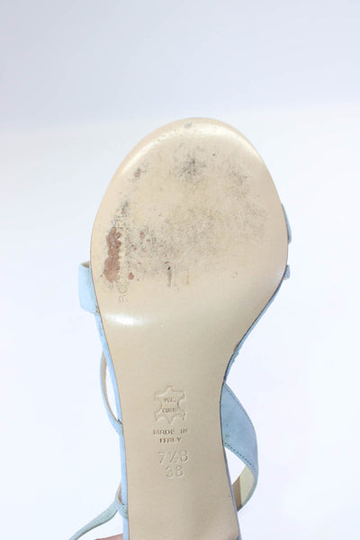 BCBGMAXAZRIA Womens Blue Suede Slingbacks High Heels Sandals Shoes Size 7.5B