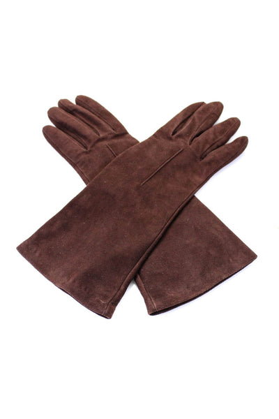 Coach Womens Suede Cashmere Lined Fall Gloves Dark Brown Size 8US