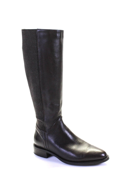 Aquatalia Womens Two Tone Brown Zip Knee High Boots Shoes Size 7.5M