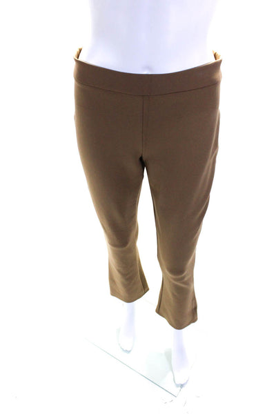 Theory Womens Slim Kick High Waist Scuba Cropped Pants Truffle Brown Size Medium