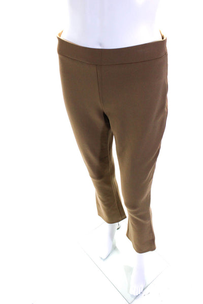 Theory Womens Slim Kick High Waist Scuba Cropped Pants Truffle Brown Size Medium