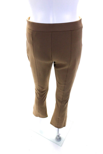 Theory Womens Slim Kick High Waist Scuba Cropped Pants Truffle Brown Size Medium