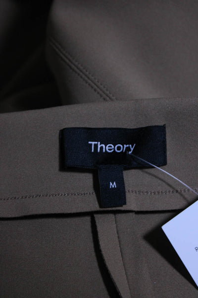 Theory Womens Slim Kick High Waist Scuba Cropped Pants Truffle Brown Size Medium