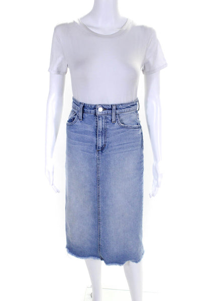 Joes Womens A line Raw Hem 5 Pocket Denim Skirt Blue Size 25