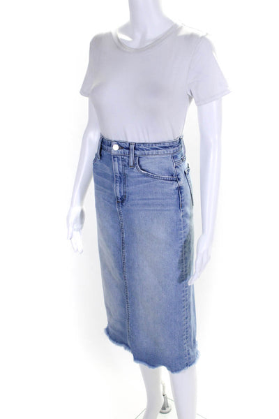 Joes Womens A line Raw Hem 5 Pocket Denim Skirt Blue Size 25