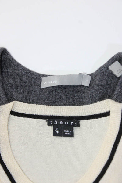 Vince Theory Womens Wool Blend Lace Up Pullover Sweater Top Gray Size S P Lot 2