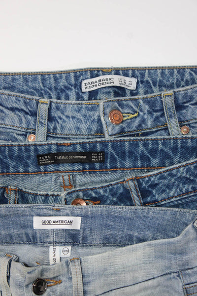 Zara Trafaluc Good American Womens Cotton High-Rise Jeans Blue Size 8 6 25 Lot 3