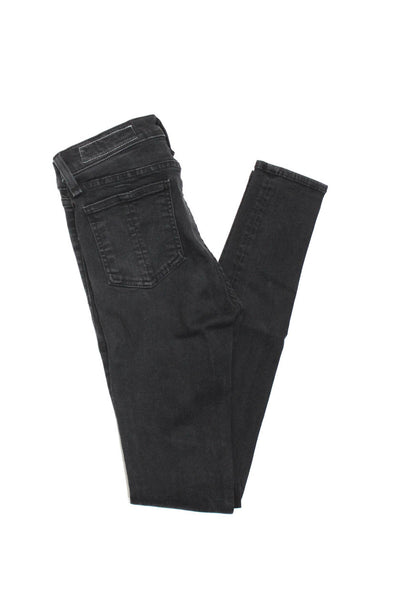 Rag & Bone Jean Womens Black Cotton Mid-Rise Skinny Leg Jeans Size 26