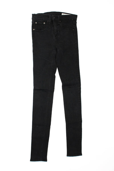 Rag & Bone Jean Womens Black Cotton Mid-Rise Skinny Leg Jeans Size 26