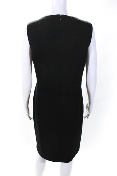 Akris Punto Womens Round Neck Cutout Stud Sleeveless Shift Dress Black Size 10