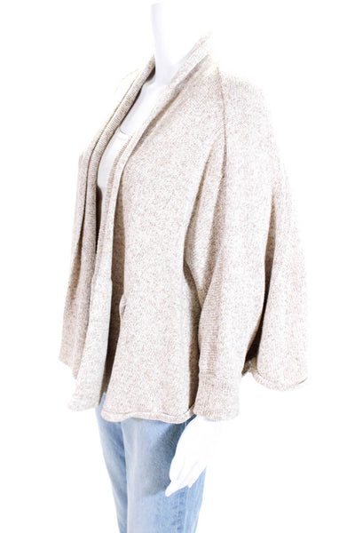 Roller Rabbit Womens 3/4 Sleeve Open Front Cardigan Sweater Beige One Size