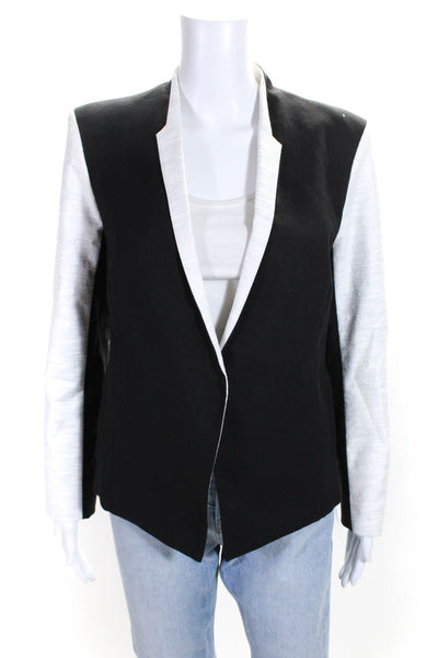 Helmut Lang For Intermix Womens Single Button Notched Lapel Jacket Black White 8