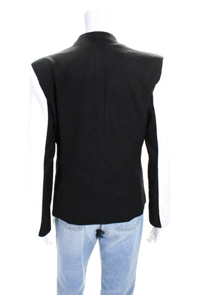 Helmut Lang For Intermix Womens Single Button Notched Lapel Jacket Black White 8