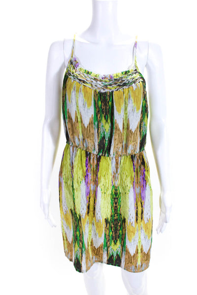 Charlie Jade Womens Spaghetti Strap Abstract Shift Dress Multicolored Medium