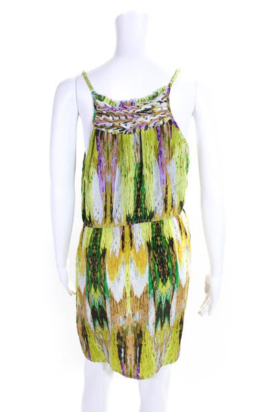 Charlie Jade Womens Spaghetti Strap Abstract Shift Dress Multicolored Medium