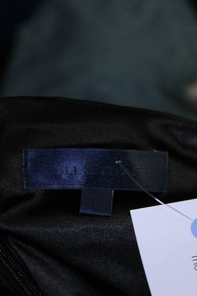 Jill Stuart Womens Chiffon Mouse Printed Puff Sleeve A-Line Dress Black Size L