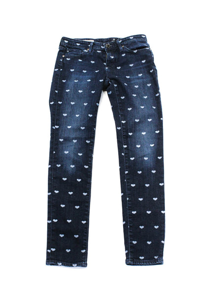 Adriano Goldschmied Womens Heart Print The Stevie Jeans Blue Cotton Size 25