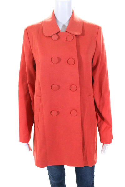 Monoprix Autre Ton Womens Double Breasted Long Sleeved Pea Coat Orange Size 40