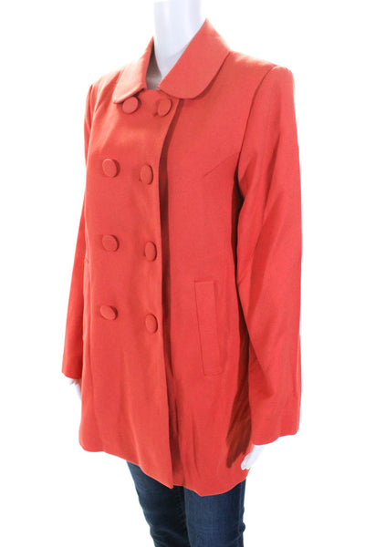 Monoprix Autre Ton Womens Double Breasted Long Sleeved Pea Coat Orange Size 40