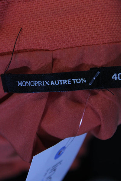 Monoprix Autre Ton Womens Double Breasted Long Sleeved Pea Coat Orange Size 40