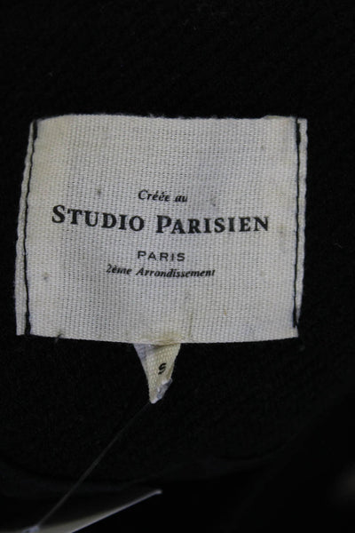 Joy Couture Studio Parisian Womens Double Breasted Pea Coat Black Size S
