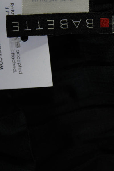 Babette Womens Colorblock Elastic Waist Pleated A Line Skirt Gray Black Size M