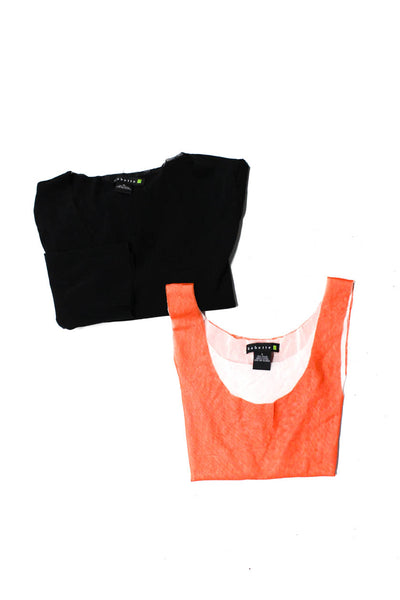 Babette Womens Colorblock Round Neck Tank Blouses Orange Black Size L XL Lot 2